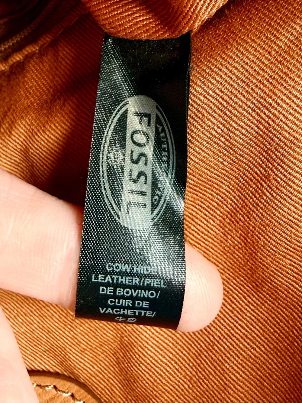Fossil Erin Fold Over Leather Crossbody Tote Hobo Travel Bag - Picture 9 of 9